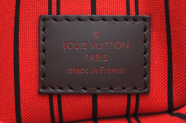 Authentic Louis Vuitton Damier Neverfull Pouch Purse Clutch Bag LV K4398