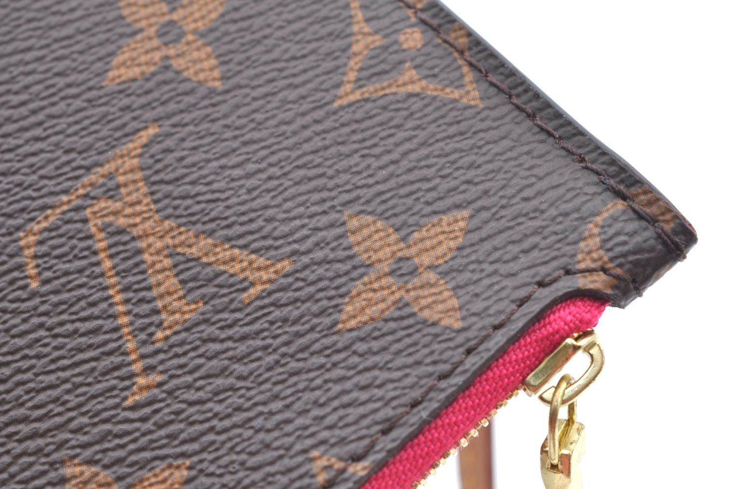 Authentic Louis Vuitton Monogram Neverfull Pouch Purse Clutch Bag Pink LV K4404