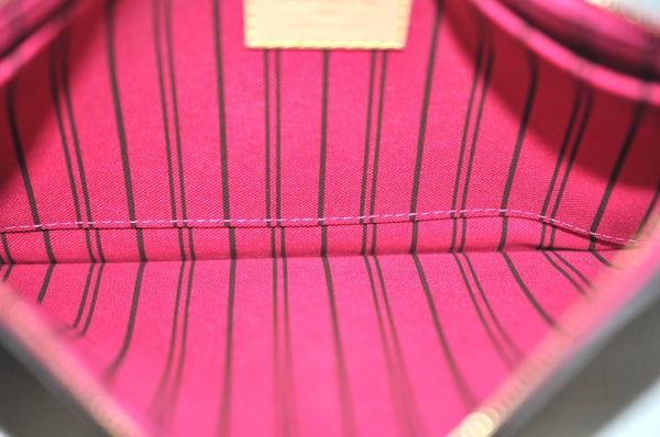 Authentic Louis Vuitton Monogram Neverfull Pouch Purse Clutch Bag Pink LV K4404