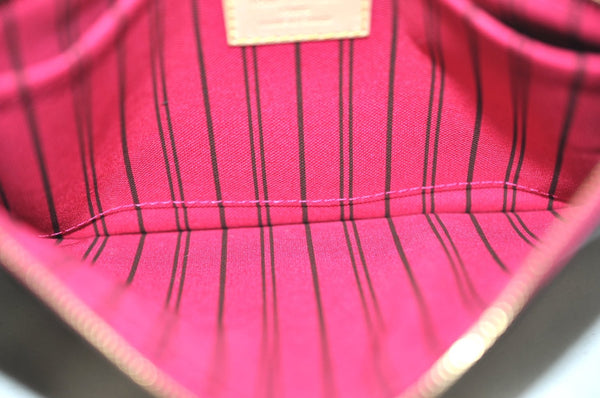 Authentic Louis Vuitton Monogram Neverfull Pouch Purse Clutch Bag Pink LV K4405