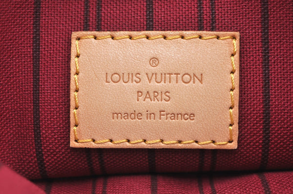 Authentic Louis Vuitton Monogram Neverfull Pouch Purse Clutch Bag Purple K4407