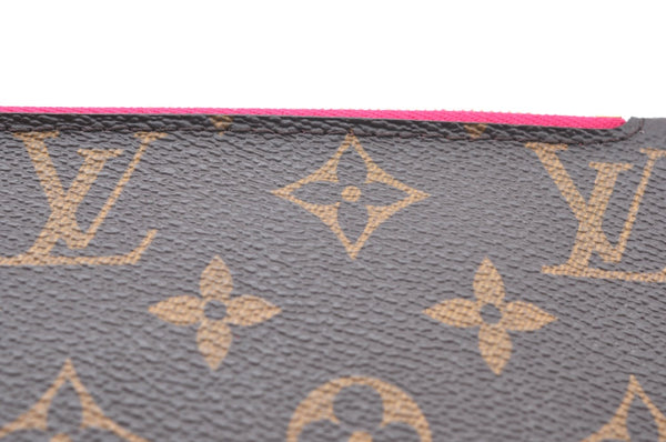 Authentic Louis Vuitton Monogram Neverfull Pouch Purse Clutch Bag Pink LV K4409