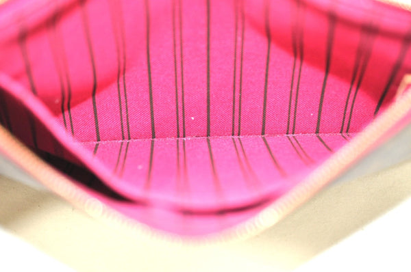 Authentic Louis Vuitton Monogram Neverfull Pouch Purse Clutch Bag Pink LV K4425