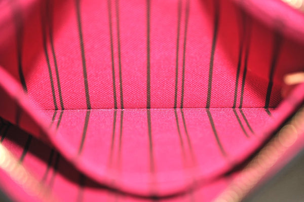 Authentic Louis Vuitton Monogram Neverfull Pouch Purse Clutch Bag Pink LV K4426