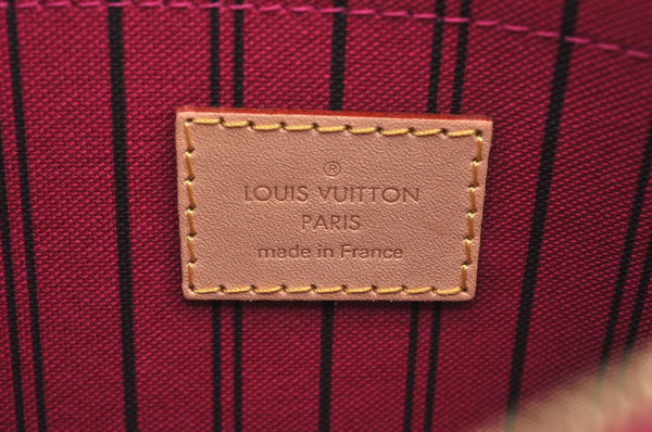 Authentic Louis Vuitton Monogram Neverfull Pouch Purse Clutch Bag Pink LV K4428