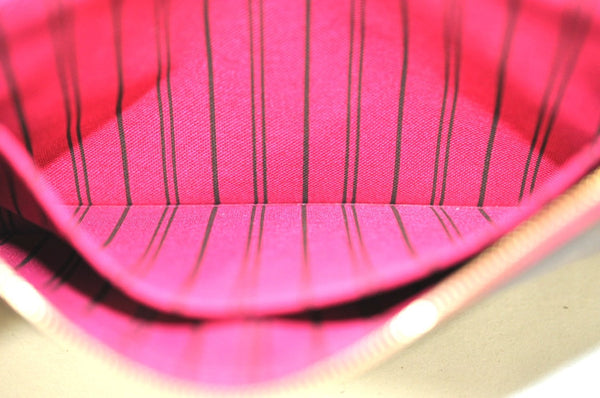 Authentic Louis Vuitton Monogram Neverfull Pouch Purse Clutch Bag Pink LV K4428