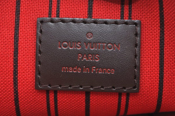 Auth Louis Vuitton Damier Neverfull Pouch Purse Clutch Rose Ballerine Pink K4440