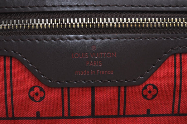 Authentic Louis Vuitton Damier Neverfull MM Shoulder Tote Bag N51105 LV K5199