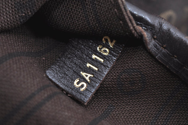 Authentic Louis Vuitton Monogram Idylle Neverfull MM Tote Bag M40513 Brown K5708