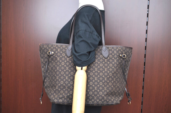 Authentic Louis Vuitton Monogram Idylle Neverfull MM Tote Bag M40513 Brown K5708
