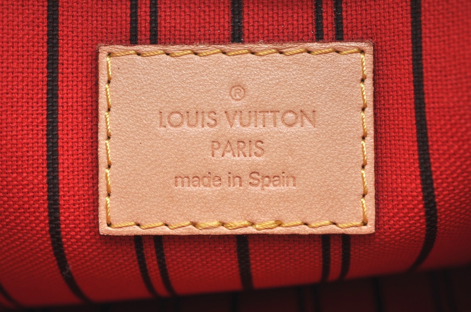 Authentic Louis Vuitton Monogram Neverfull Pouch Purse Clutch Bag Red LV K5865