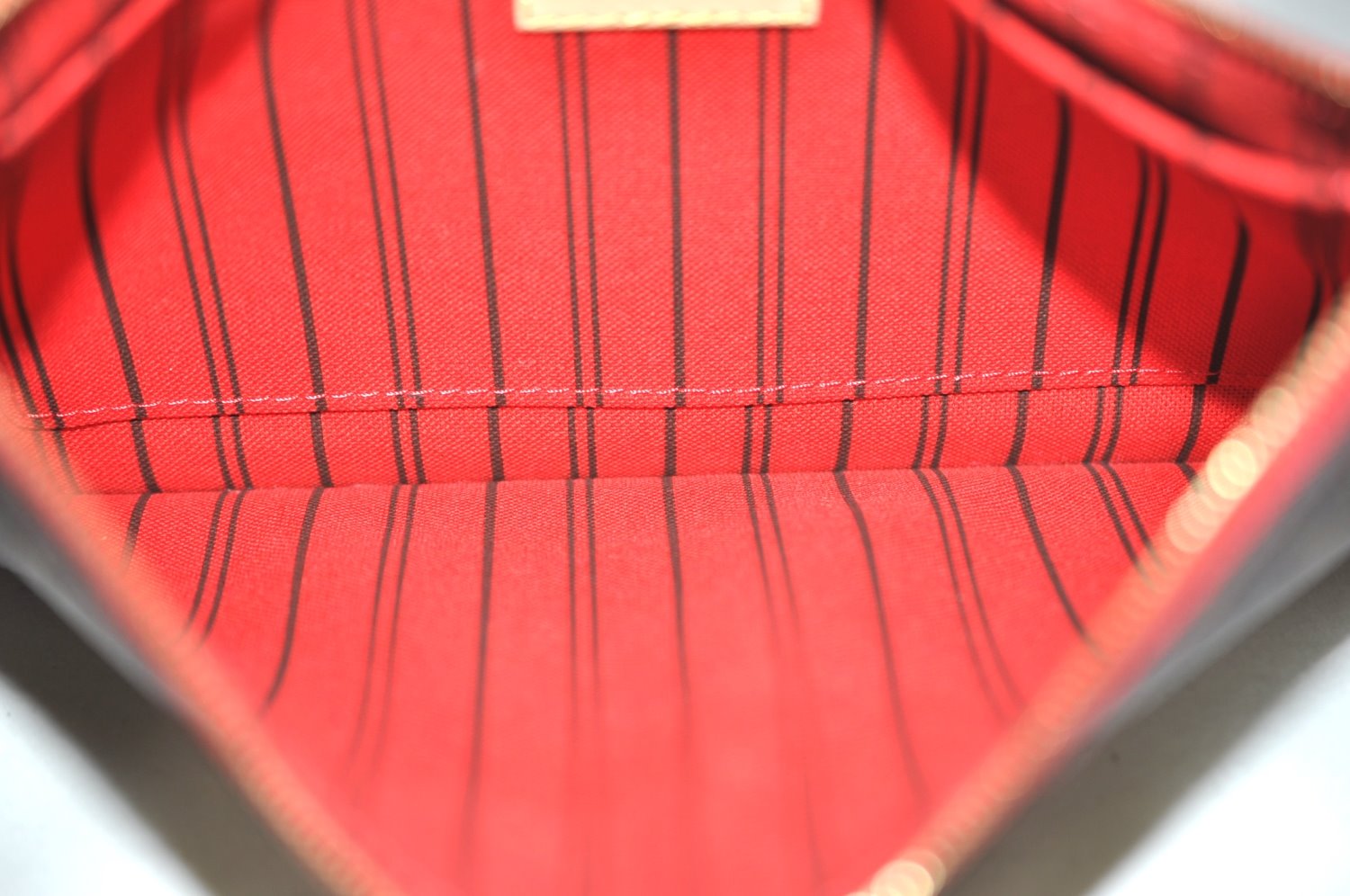 Authentic Louis Vuitton Monogram Neverfull Pouch Purse Clutch Bag Red LV K5865