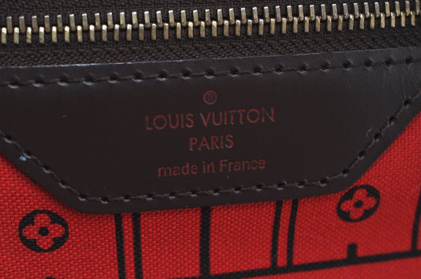 Authentic Louis Vuitton Damier Neverfull MM Shoulder Tote Bag N51105 LV K8374