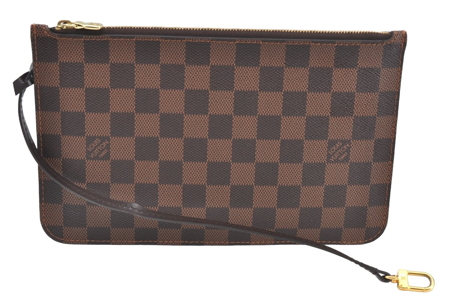 Authentic Louis Vuitton Damier Neverfull Pouch Purse Clutch Bag LV K8527