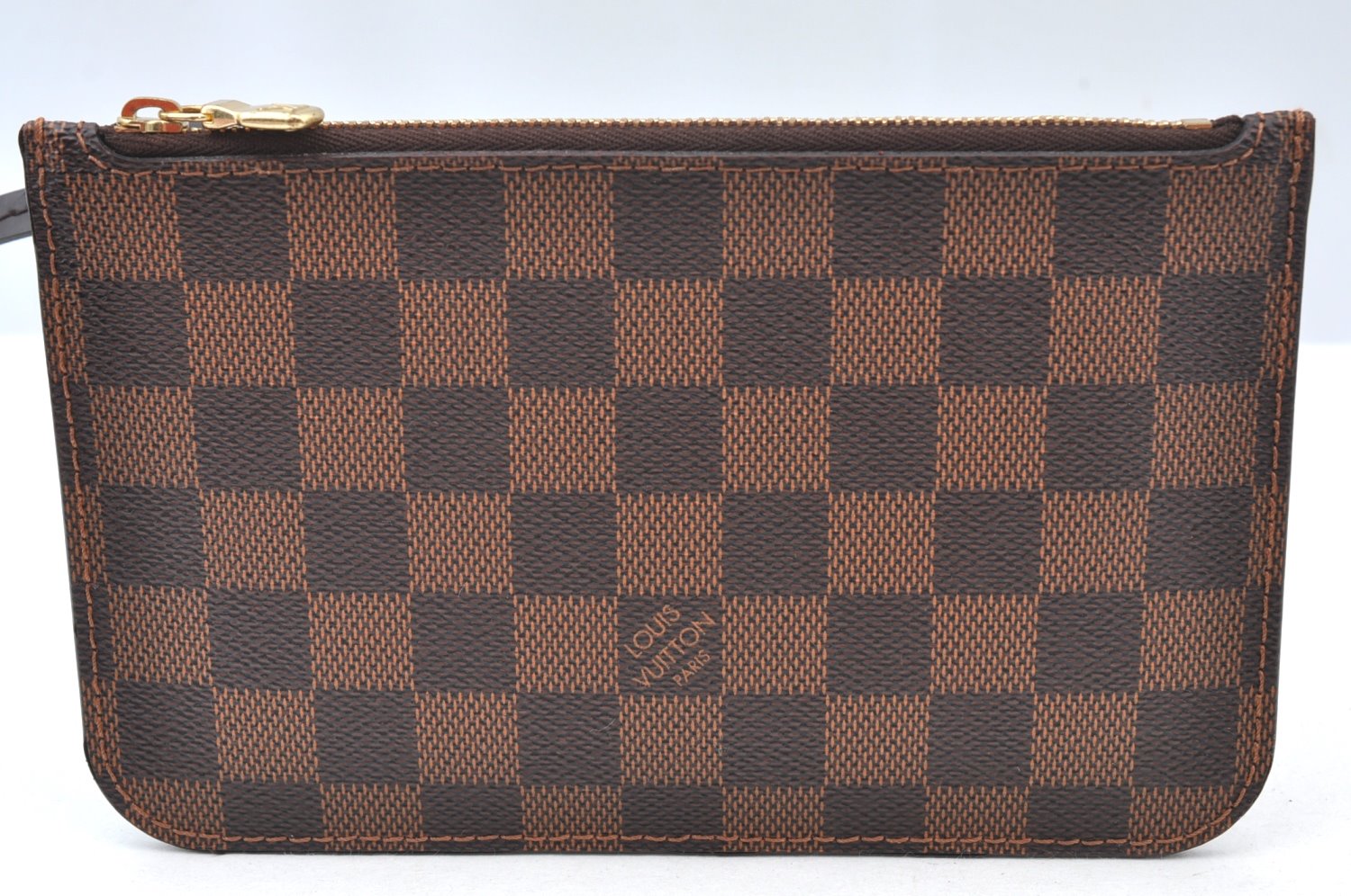 Authentic Louis Vuitton Damier Neverfull Pouch Purse Clutch Bag LV K8531