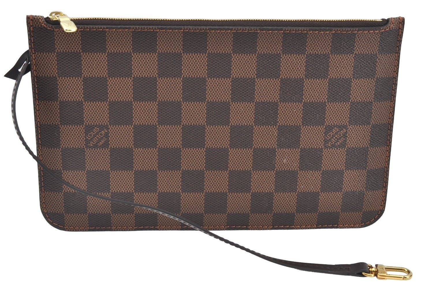 Authentic Louis Vuitton Damier Neverfull Pouch Purse Clutch Bag LV K8535