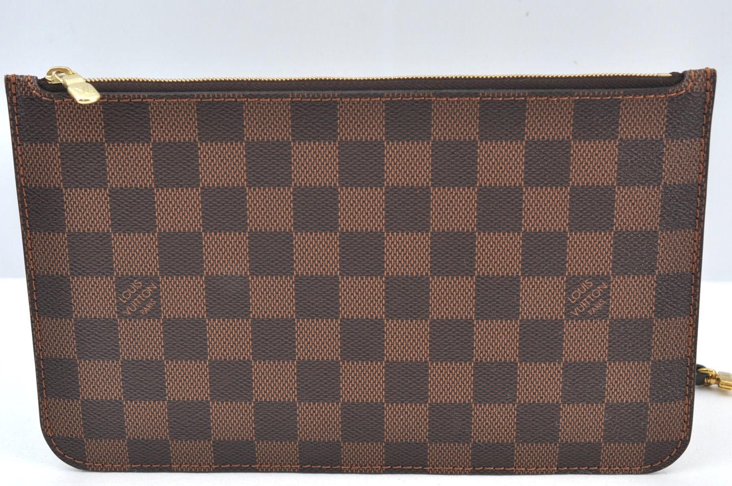 Authentic Louis Vuitton Damier Neverfull Pouch Purse Clutch Bag LV K8535