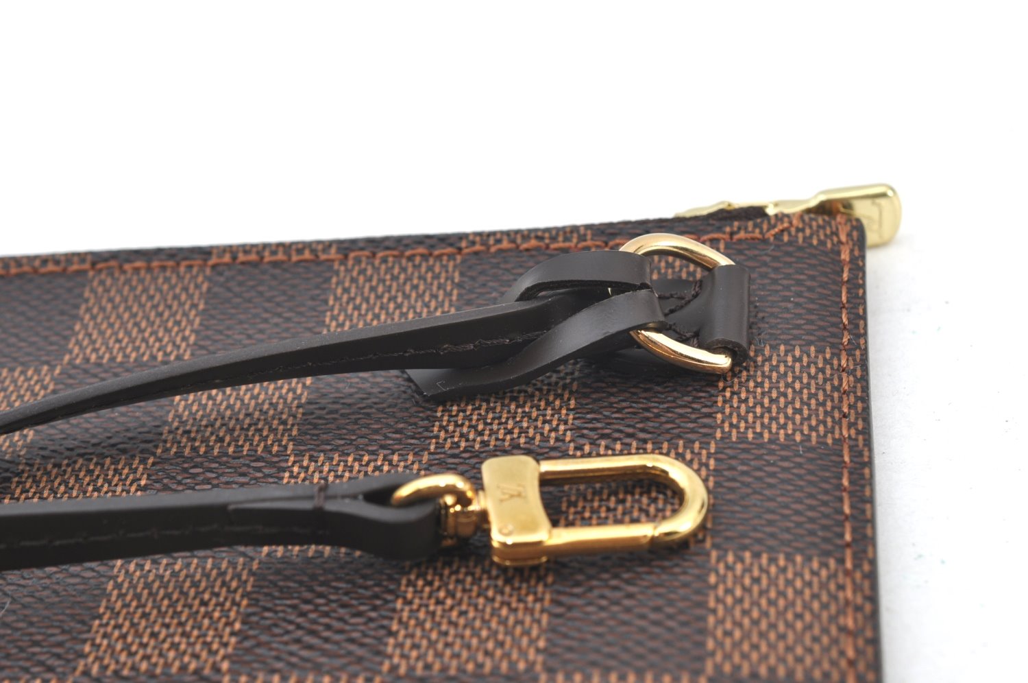 Authentic Louis Vuitton Damier Neverfull Pouch Purse Clutch Bag LV K8535