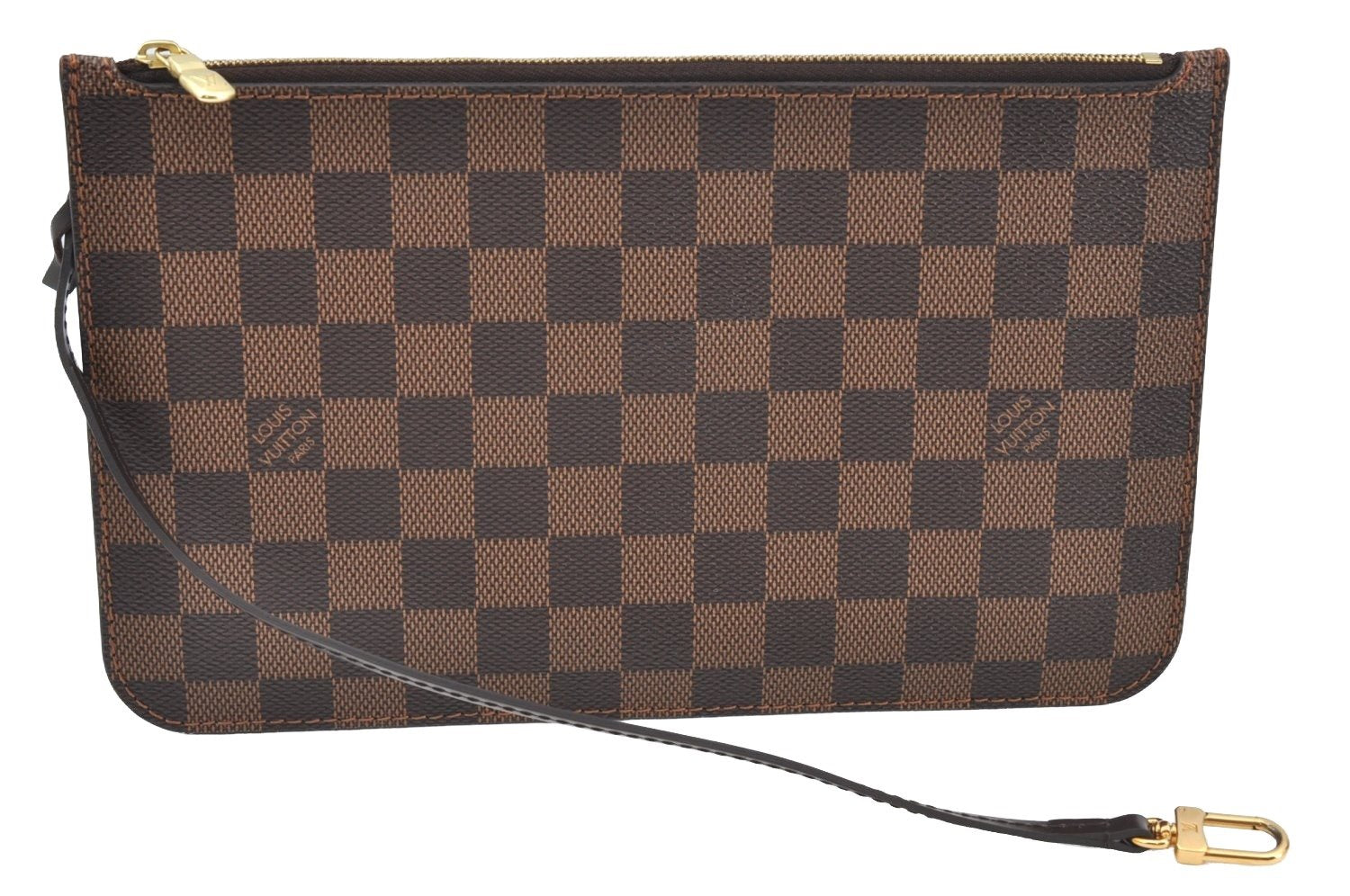 Authentic Louis Vuitton Damier Neverfull Pouch Purse Clutch Bag LV K8537