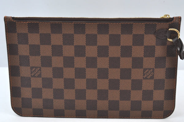 Authentic Louis Vuitton Damier Neverfull Pouch Purse Clutch Bag LV K8537