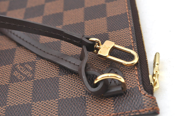 Authentic Louis Vuitton Damier Neverfull Pouch Purse Clutch Bag LV K8537