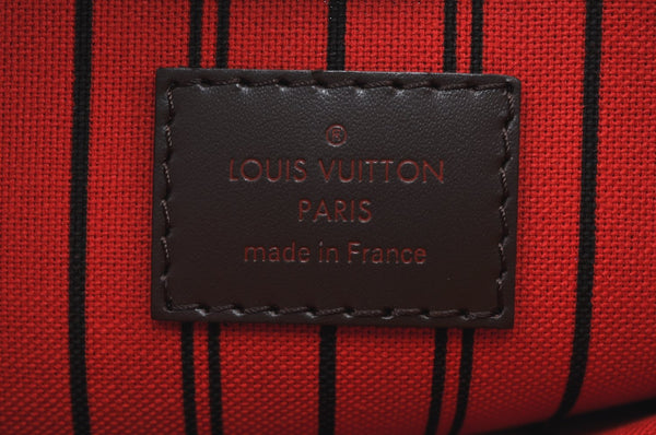 Authentic Louis Vuitton Damier Neverfull Pouch Purse Clutch Bag LV K8537