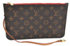 Authentic Louis Vuitton Monogram Neverfull Pouch Purse Clutch Bag Red LV K8546