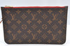 Authentic Louis Vuitton Monogram Neverfull Pouch Purse Clutch Bag Red LV K8546