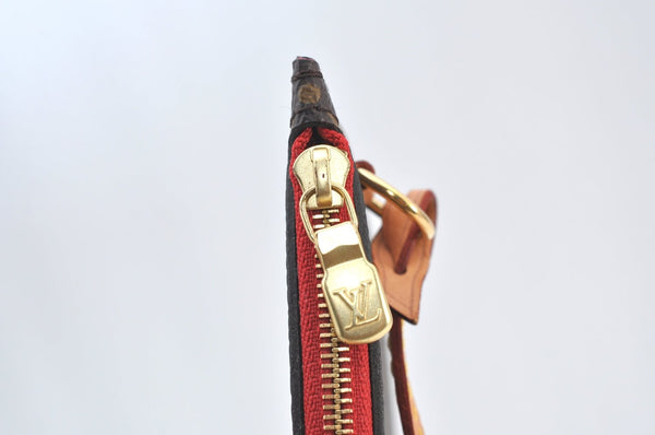 Authentic Louis Vuitton Monogram Neverfull Pouch Purse Clutch Bag Red LV K8546