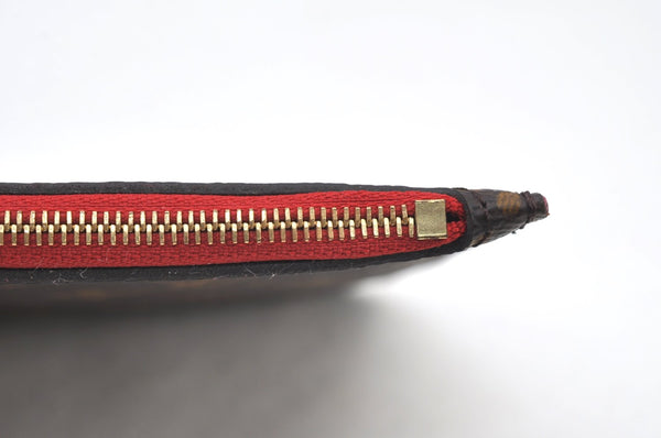 Authentic Louis Vuitton Monogram Neverfull Pouch Purse Clutch Bag Red LV K8546