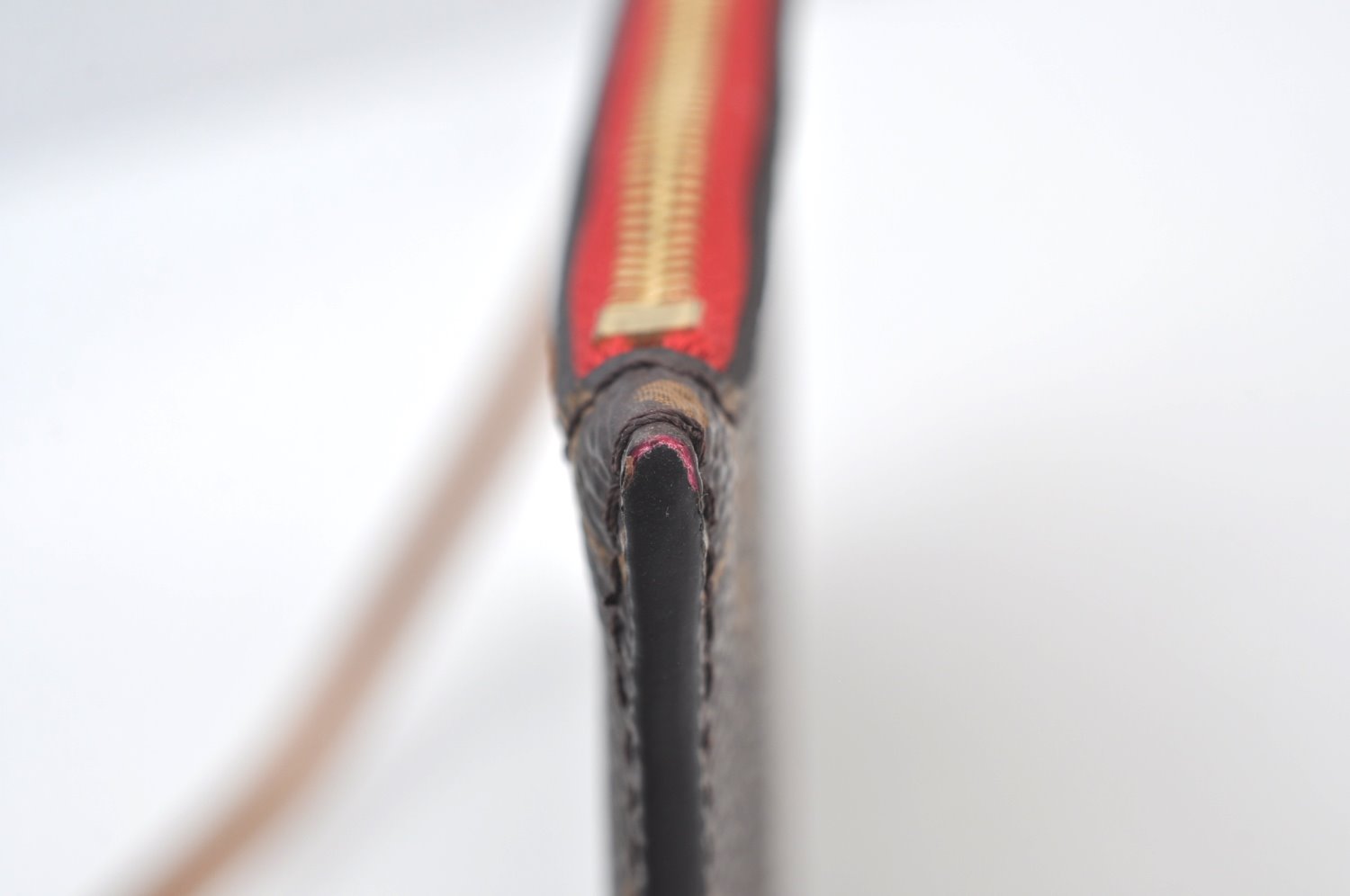 Authentic Louis Vuitton Monogram Neverfull Pouch Purse Clutch Bag Red LV K8546