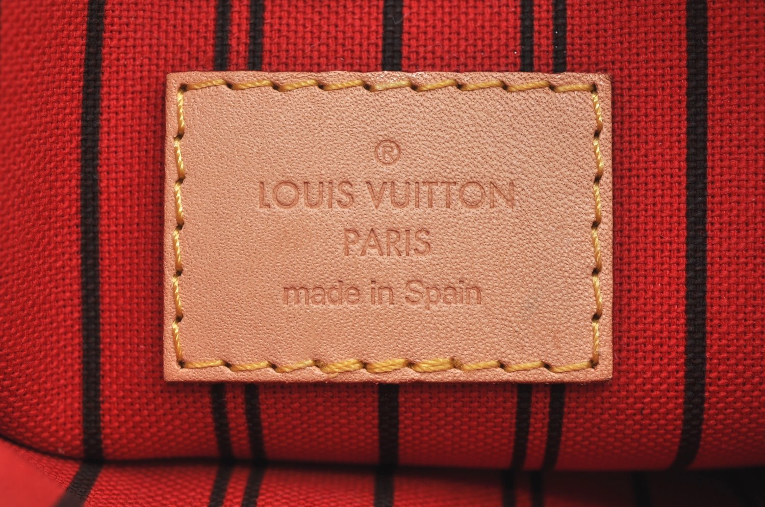 Authentic Louis Vuitton Monogram Neverfull Pouch Purse Clutch Bag Red LV K8546