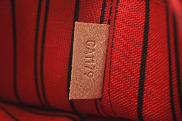 Authentic Louis Vuitton Monogram Neverfull Pouch Purse Clutch Bag Red LV K8546