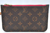 Authentic Louis Vuitton Monogram Neverfull Pouch Purse Clutch Bag Pink LV K8547