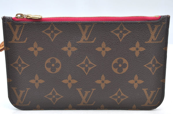 Authentic Louis Vuitton Monogram Neverfull Pouch Purse Clutch Bag Pink LV K8547