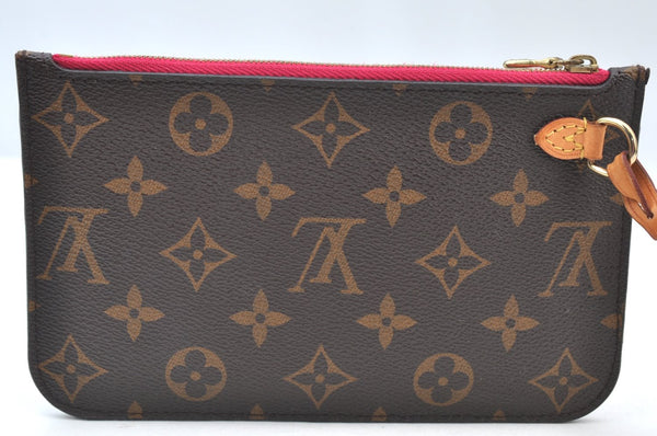 Authentic Louis Vuitton Monogram Neverfull Pouch Purse Clutch Bag Pink LV K8547