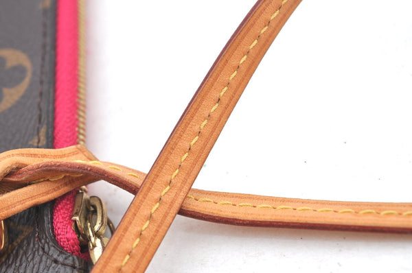Authentic Louis Vuitton Monogram Neverfull Pouch Purse Clutch Bag Pink LV K8547