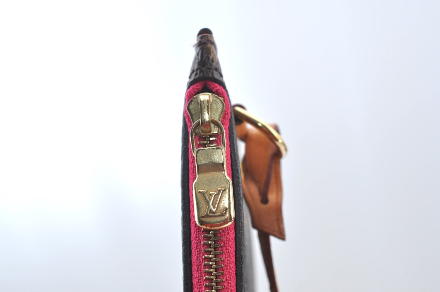 Authentic Louis Vuitton Monogram Neverfull Pouch Purse Clutch Bag Pink LV K8547