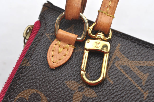 Authentic Louis Vuitton Monogram Neverfull Pouch Purse Clutch Bag Pink LV K8547