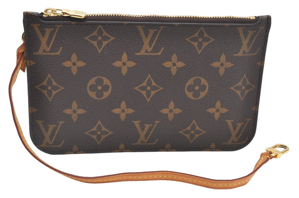 Authentic Louis Vuitton Monogram Neverfull Pouch Purse Clutch Bag LV K8549