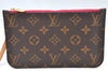 Authentic Louis Vuitton Monogram Neverfull Pouch Purse Clutch Bag Pink LV K8550