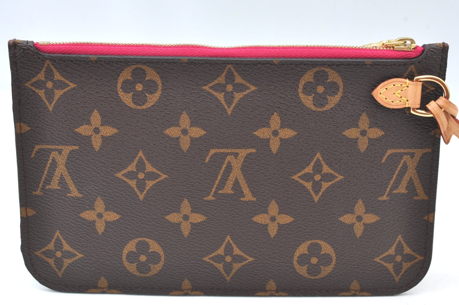 Authentic Louis Vuitton Monogram Neverfull Pouch Purse Clutch Bag Pink LV K8550
