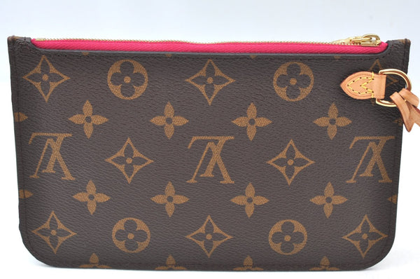 Authentic Louis Vuitton Monogram Neverfull Pouch Purse Clutch Bag Pink LV K8550