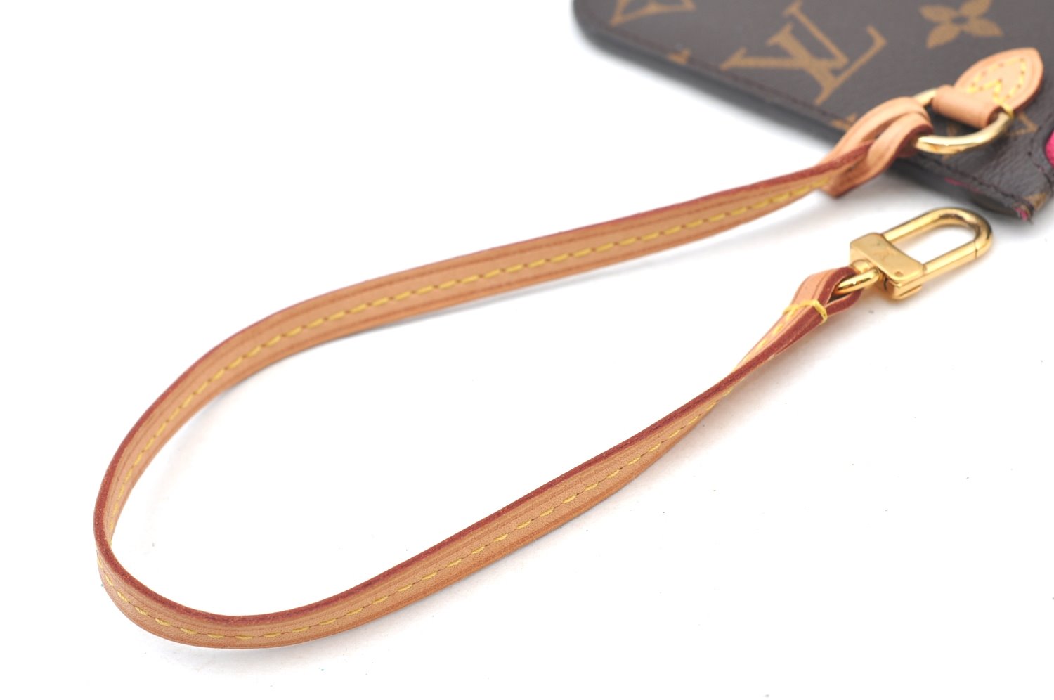 Authentic Louis Vuitton Monogram Neverfull Pouch Purse Clutch Bag Pink LV K8550