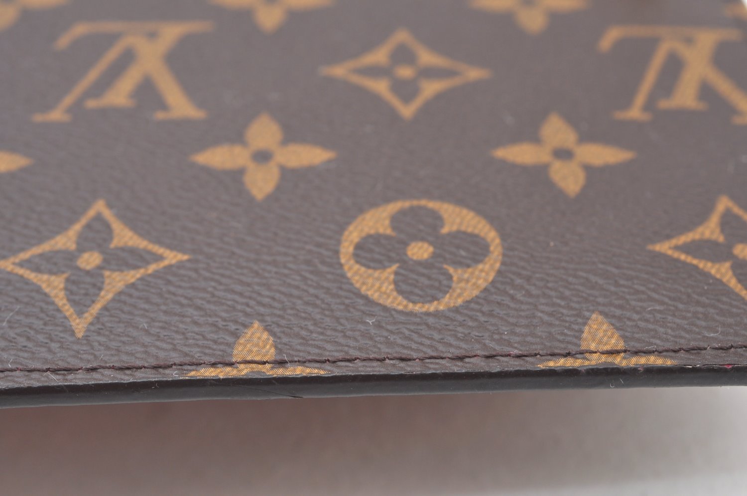 Authentic Louis Vuitton Monogram Neverfull Pouch Purse Clutch Bag Pink LV K8550