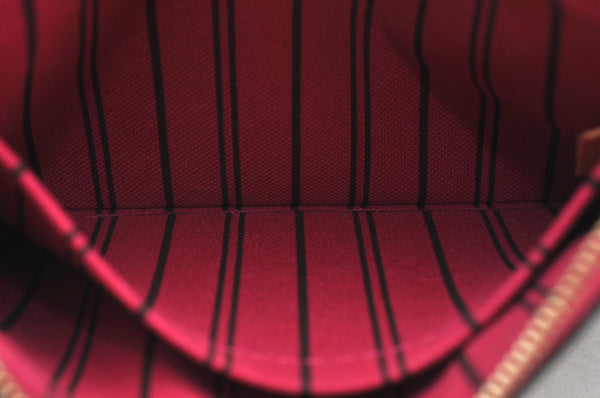 Authentic Louis Vuitton Monogram Neverfull Pouch Purse Clutch Bag Pink LV K8550