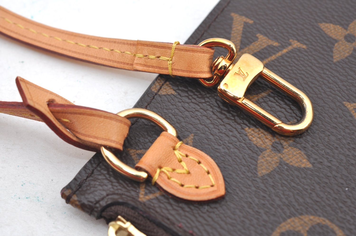 Authentic Louis Vuitton Monogram Neverfull Pouch Purse Clutch Bag LV K8551