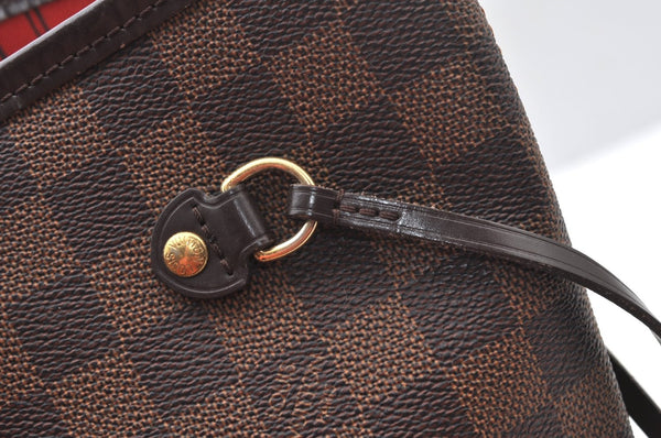 Authentic Louis Vuitton Damier Neverfull MM Shoulder Tote Bag N51105 LV K9002