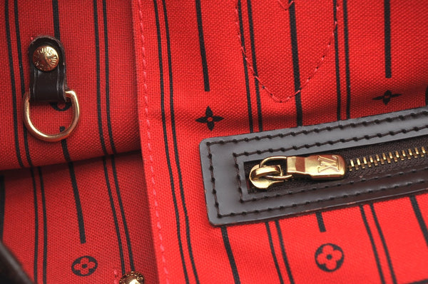 Authentic Louis Vuitton Damier Neverfull MM Shoulder Tote Bag N51105 LV K9002