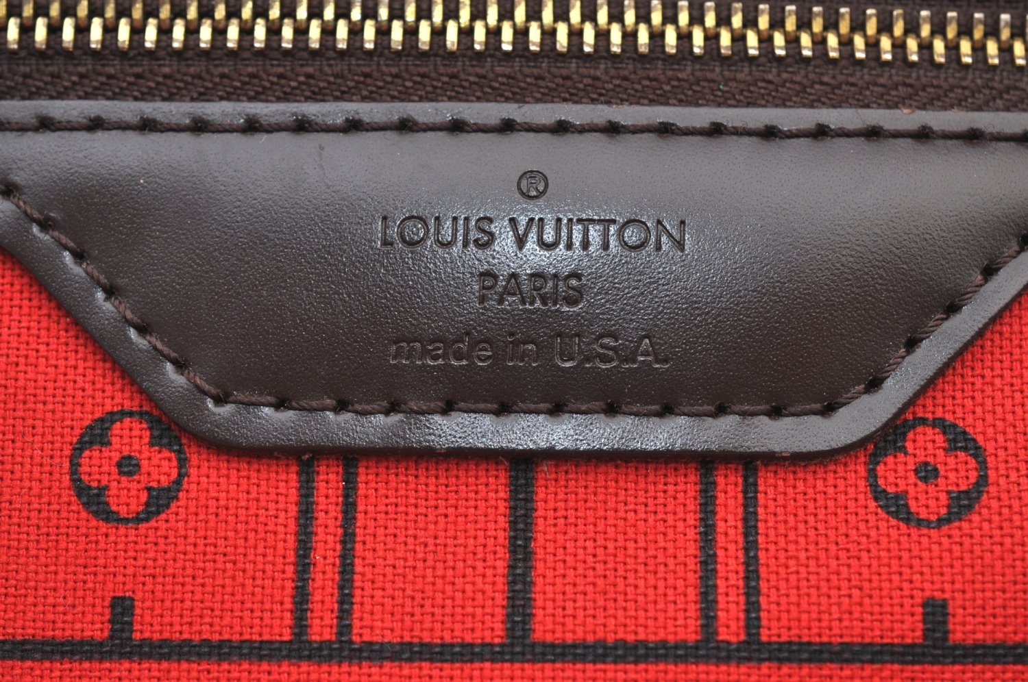 Authentic Louis Vuitton Damier Neverfull MM Shoulder Tote Bag N51105 LV K9002